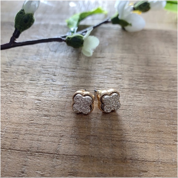 ✨RESTOCKED✨Druzy Post Earrings-Rose Gold - Picture 2 of 3